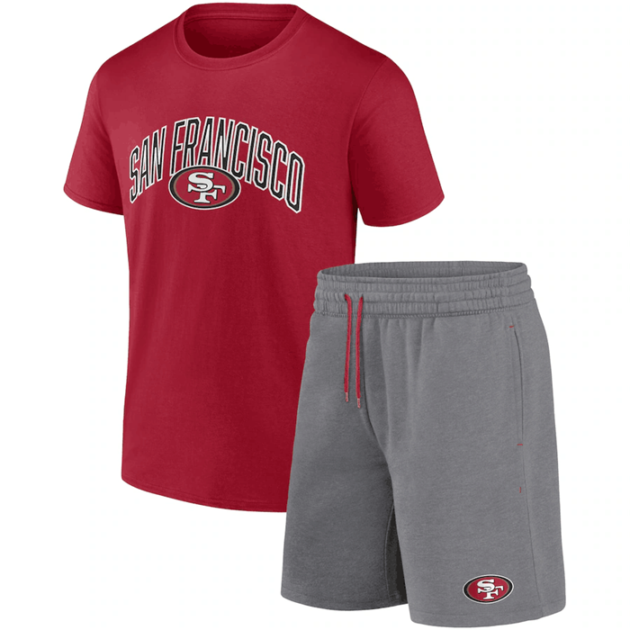 San Francisco 49ers Red/Heather Gray Arch T-Shirt & Shorts Combo Set